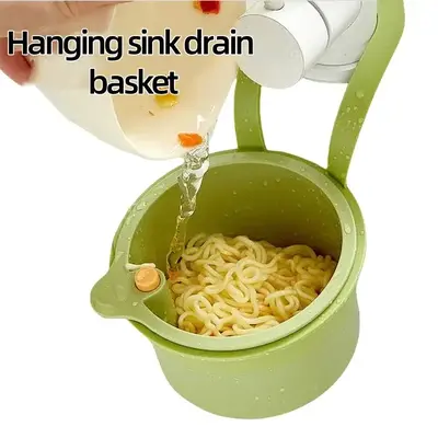 Hangable Kitchen Sink Drainage Strainer, Push-Push Auto Dump Basket, Multi-Functional Sink Strainer Lift Basket for Kitchen G...