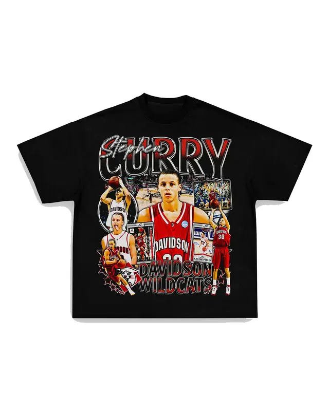 STEPHEN CURRY - DAVIDSON TEE Print Short Sleeve T-Shirt Menswear Stylish Basketball Top Man Tshirt Streetwear Shortsleeve Tro...