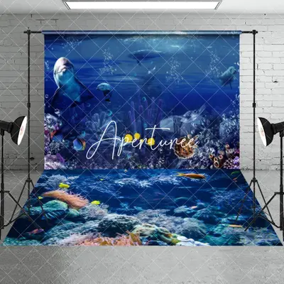 Aperturee Summer Underwater Ocean Reef Marine Combo Set Backdrop, 7 x 5 ft / 7 x 5 ft, 97.4 USD, combo set backdrops, CYHD0W7...