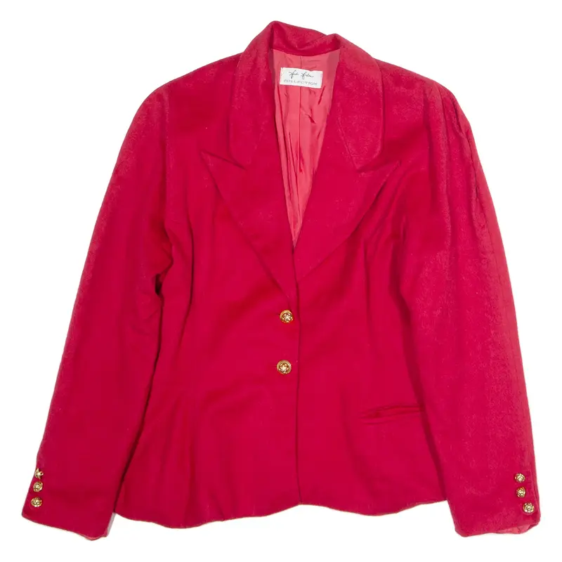 JUDI JORDAN Womens Blazer Jacket Red Wool 90s UK 14