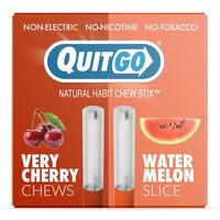 QuitGo Air Straw Cherry and Watermelon Habit Chew Stick – Plastic Reusable Natural Aid Straw to Curb Cravings & Breathe Fre...