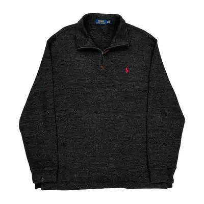 Ralph Lauren 1/4 Zip - XL Black Cotton