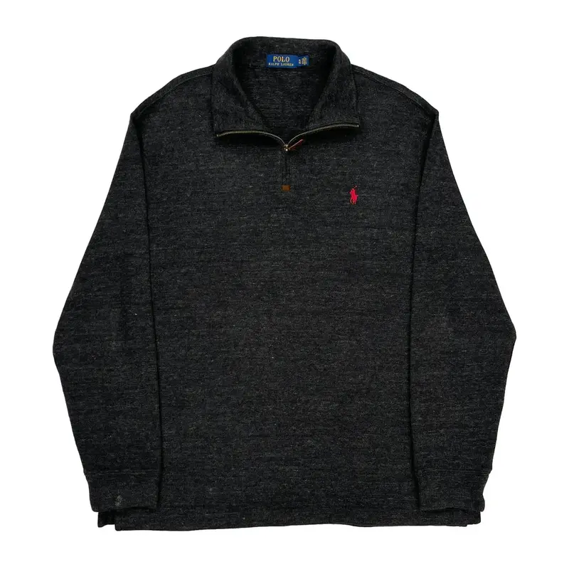 Ralph Lauren 1/4 Zip - XL Black Cotton