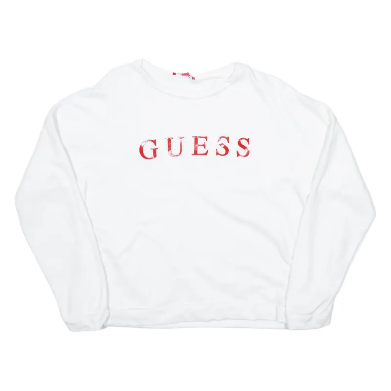 GUESS Womens Sweatshirt White M