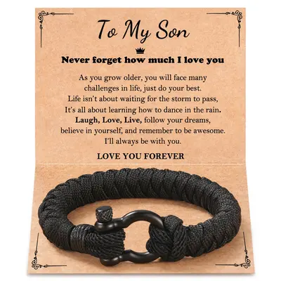 To My Boy Bracelet, Christmas Stocking Stuffers for Teens Son Gift Ideas Birthday Gifts