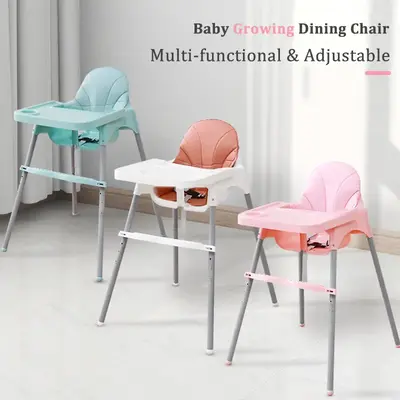 High Chair For Baby and Toddler, Convenient Baby Dining Chair, Adjustable Infant Feeding Chair, Adjustable Height & Recline