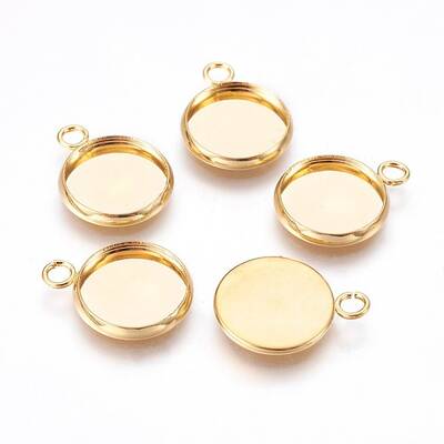 304 Stainless Steel Pendant Cabochon Settings