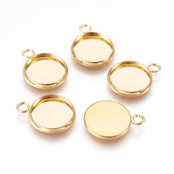 304 Stainless Steel Pendant Cabochon Settings