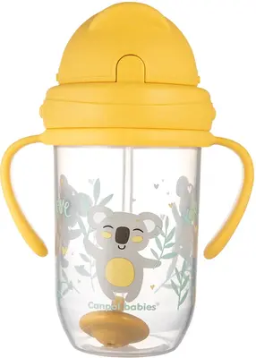 Canpol babies Exotic Animals Cup With Straw cup with straw Yellow 270 ml