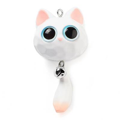 Opaque Resin Kitten Bell Big Pendants