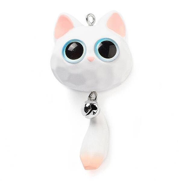 Opaque Resin Kitten Bell Big Pendants