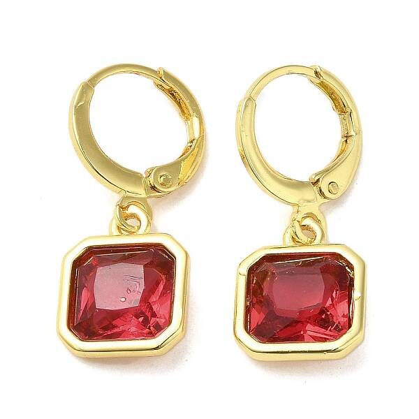 Real 18K Gold Plated Brass Dangle Leverback Earrings