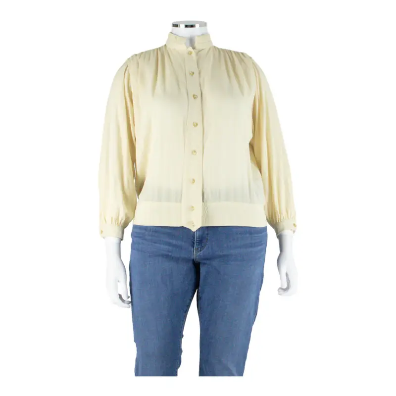 ELTRAM Womens Blouse Beige Long Sleeve Wool L