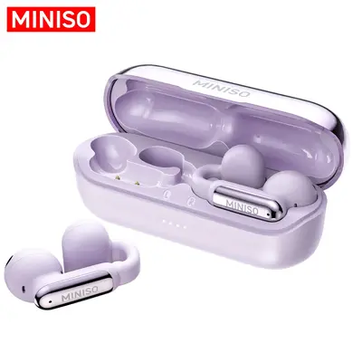 Miniso NEW X36 Ultralight Clip Open Ear Earbuds with HD Mic Immersive Audio Open Ear Wireless Clip on Earbuds for Comfort Ope...