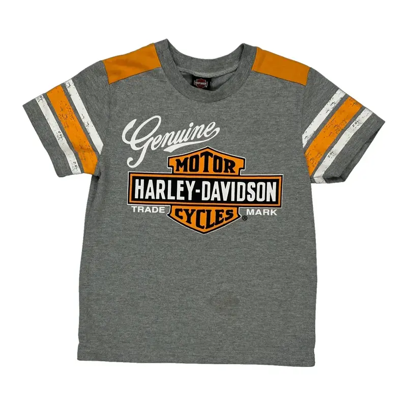 Age 6 Harley Davidson T-Shirt - Small Grey Cotton Blend