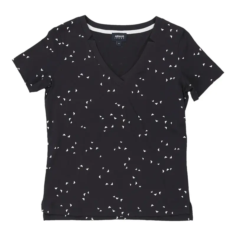 Armani Jeans V-neck T-Shirt - Large Navy Cotton | Size: large