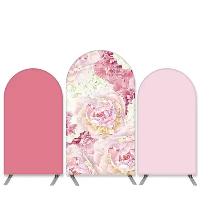 Aperturee Pink White Floral Theme Wedding Party Arch Backdrop Kit | Diy Chiara Backdrop Cover | Custom Chiara Arched Covers |...
