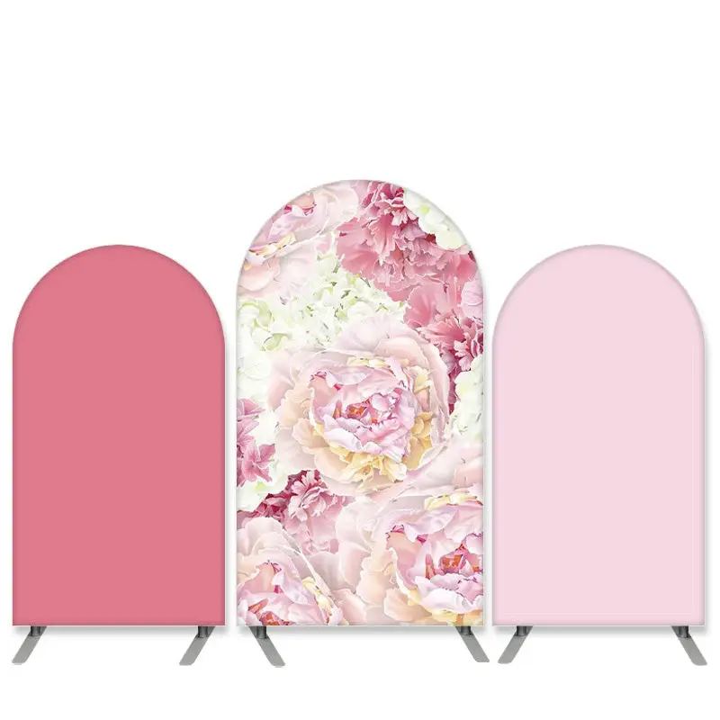 Aperturee Pink White Floral Theme Wedding Party Arch Backdrop Kit | Diy Chiara Backdrop Cover | Custom Chiara Arched Covers |...