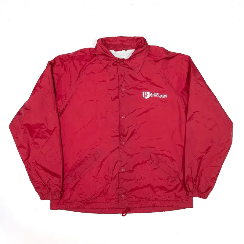SPORTTEK Coach Satin Jacket Red Mens M