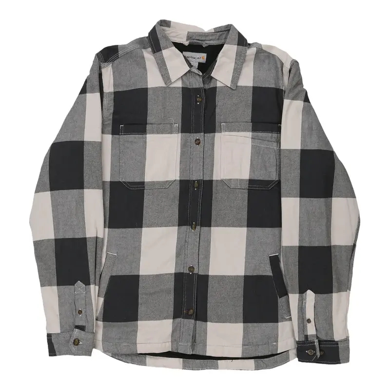 Carhartt Checked Overshirt - XL Block Colour Cotton Blend