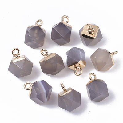 Natural Grey Agate Charms
