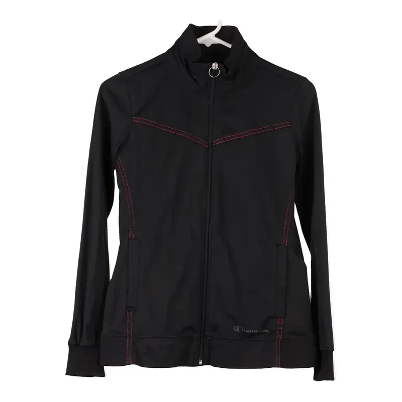 Champion Track Jacket - Small Black Polyester