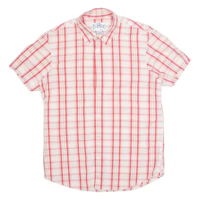 LEVI'S Mens Shirt Red Check Short Sleeve S