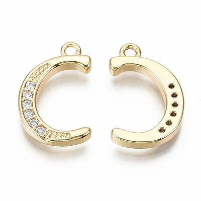 Brass Micro Pave Clear Cubic Zirconia Pendants
