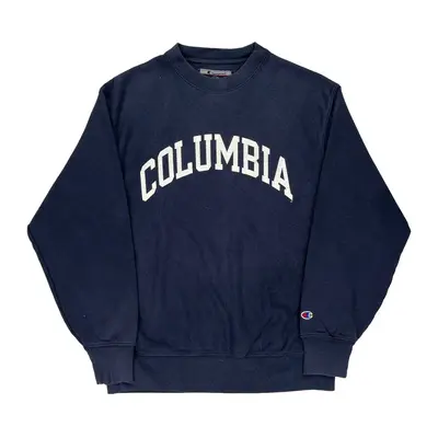 Reverse Weave Columbia Champion College Sweatshirt - Medium Navy Cotton Blend
