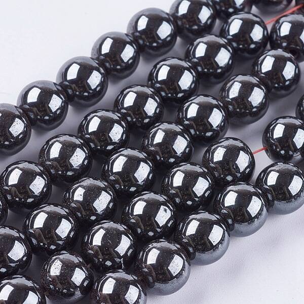 Non-magnetic Synthetic Hematite Bead Strands