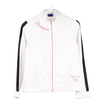 Age 11-12 Champion Track Jacket - Large White Polyester