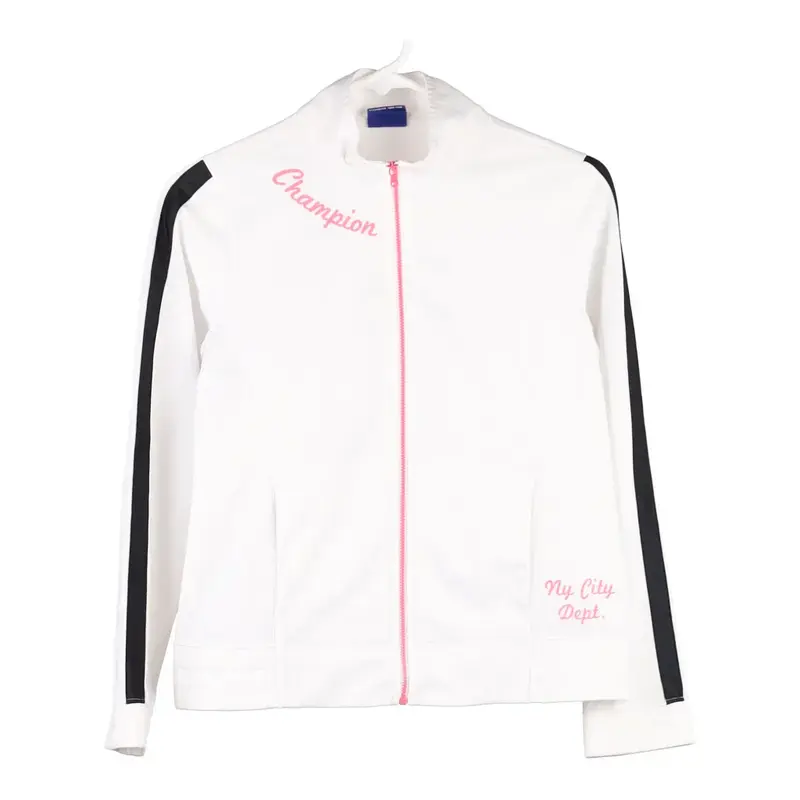 Age 11-12 Champion Track Jacket - Large White Polyester