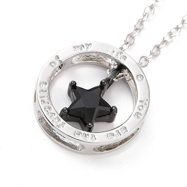 Cubic Zirconia Star Pendant Necklace