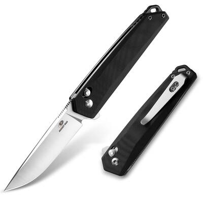 #SpringGlowUp MOSSY OAK Folding Pocket Knife, 3.5-Inch D2 Steel Drop Point Blade, G10 Handle, Small EDC Knife with Belt