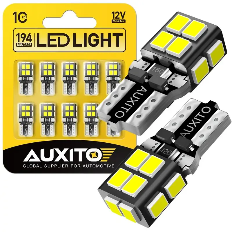 AUXITO 194 LED Bulb 6000K White 168 2825 W5W T10 Wedge 14-SMD Interior Car Bulbs Replacement for Dome Map Door Courtesy Trunk...