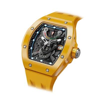 Tsar Bomba Men's Ceramic Automatic Watch | Yellow | 45mm | Sapphire Crystal | Miyota Movement | 5 ATM Water-Resistant | Luxur...