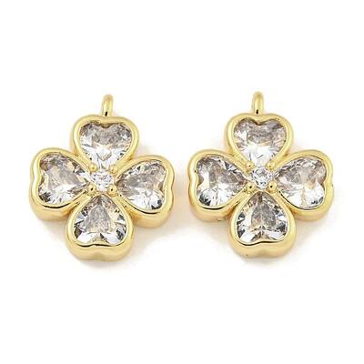 Brass with Clear Cubic Zirconia Charms