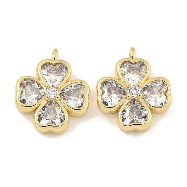 Brass with Clear Cubic Zirconia Charms