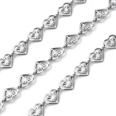 304 Stainless Steel Heart Link Chains