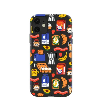 Black Breakfast Time iPhone 11 Case