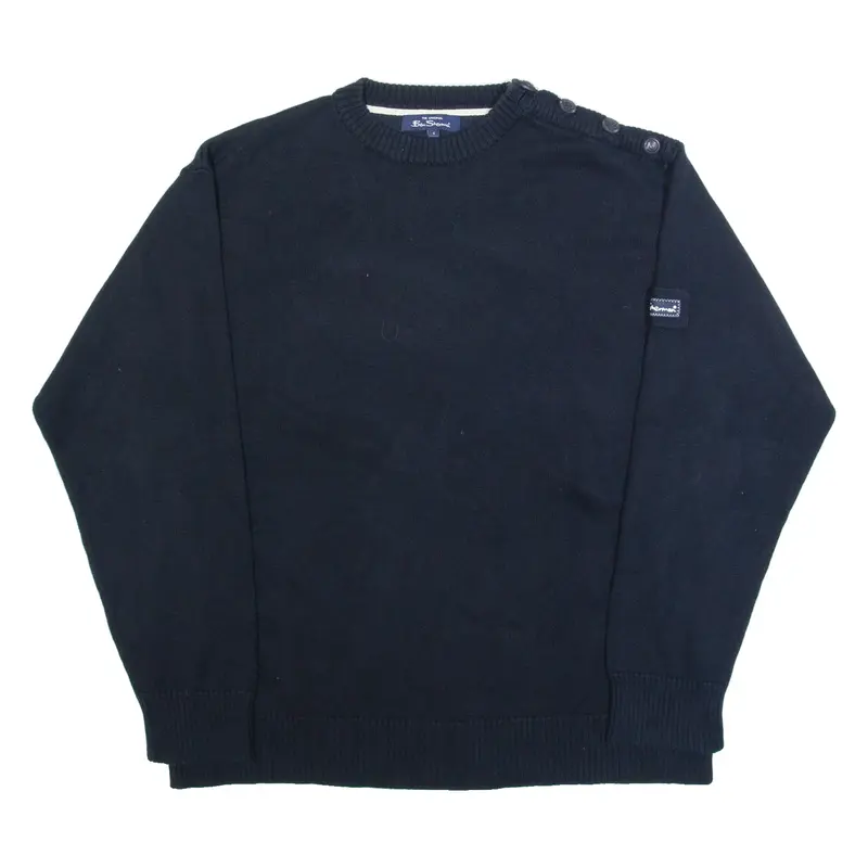 BEN SHERMAN Mens Jumper Blue Tight Knit L