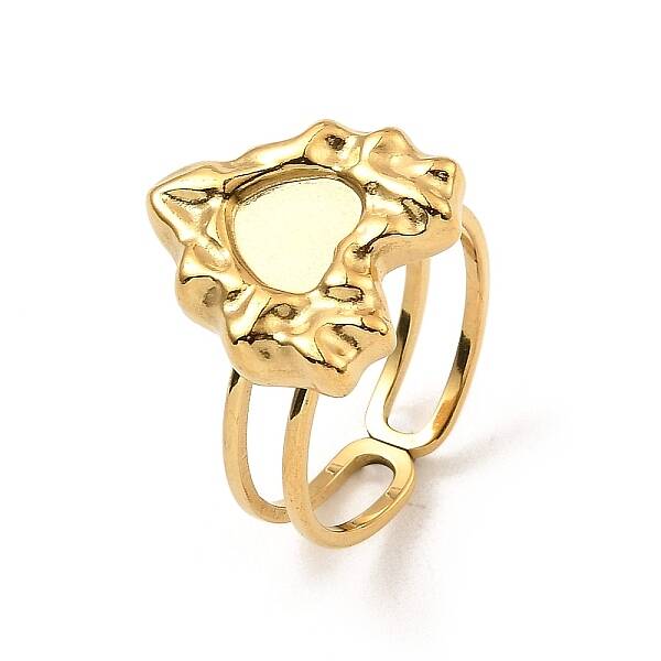 304 Stainless Steel Open Cuff Pad Ring Settings