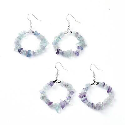 Natural Fluorite Dangle Earrings
