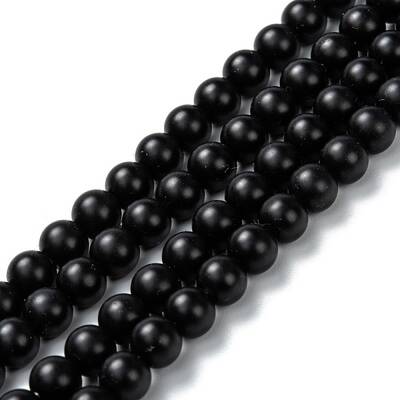 Natural Black Onyx Beads Strands