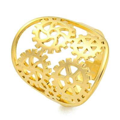 Ring with Gear 304 Stainless Steel Adjustable Rings