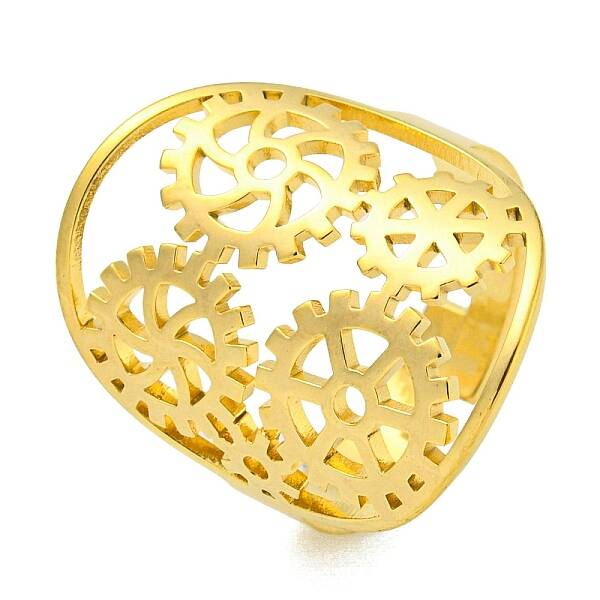Ring with Gear 304 Stainless Steel Adjustable Rings