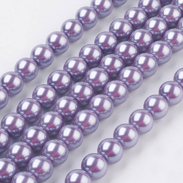 Eco-Friendly Dyed Glass Pearl Round Beads Strands