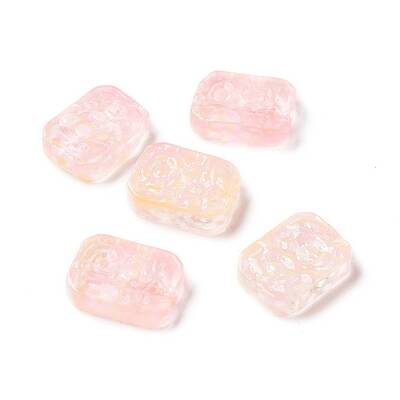 Transparent Spray Painted Glass Beads