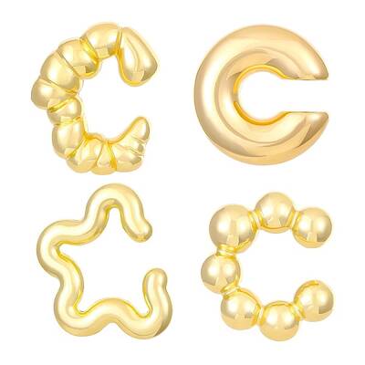 4Pcs Adjustable CCB Plastic Cuff Earrings
