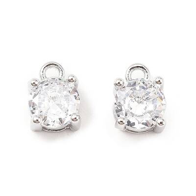 Brass Micro Pave Cubic Zirconia Pendants